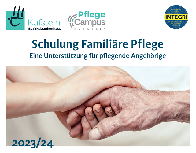 Plakat Ausschnitt "Schulungen Familäre Pflege"